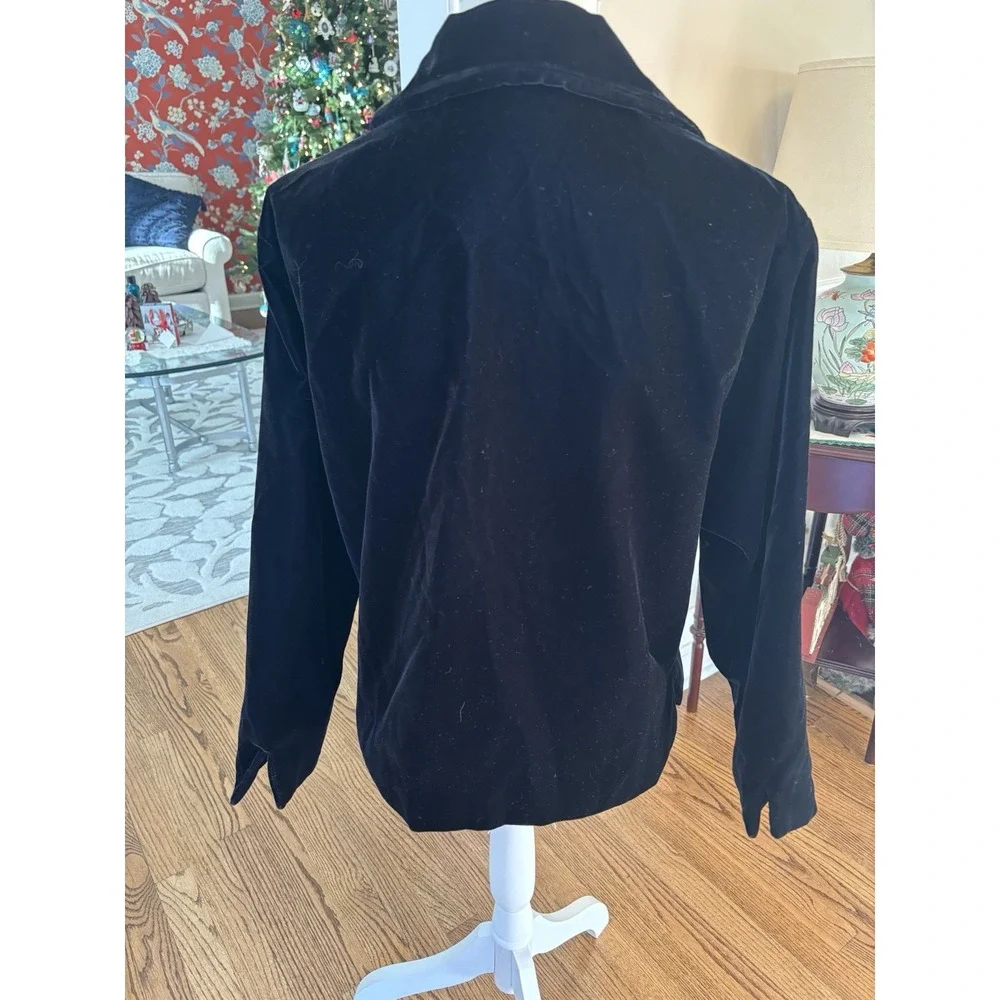 Preston And York Velour Black Blazer Jacket Sz 8 Academia‎